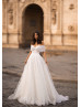 Strapless Beaded Ivory Lace Tulle Timeless Wedding Dress